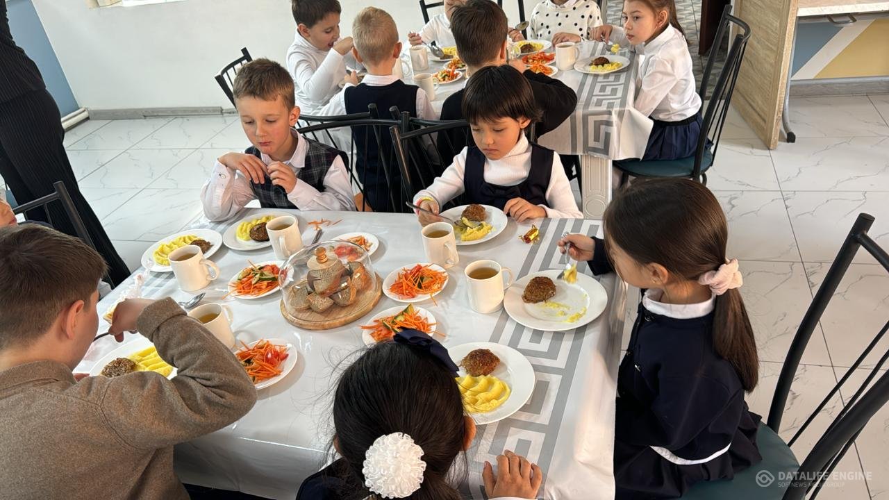 Мектеп асханасында 1-4 сыныптар/ Школьная столовая 1-4 классы